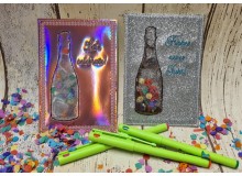 Stickdatei ITH - Postkarte Sektflasche